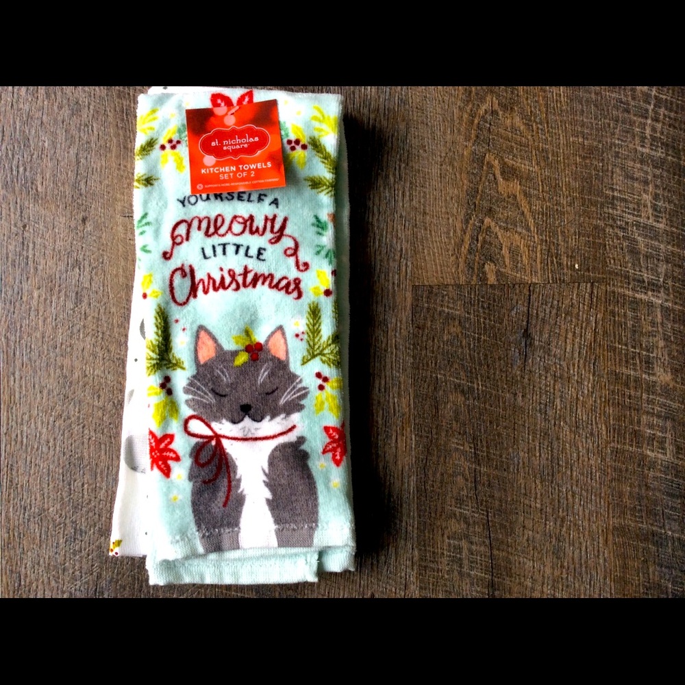 Merry Catmas towels